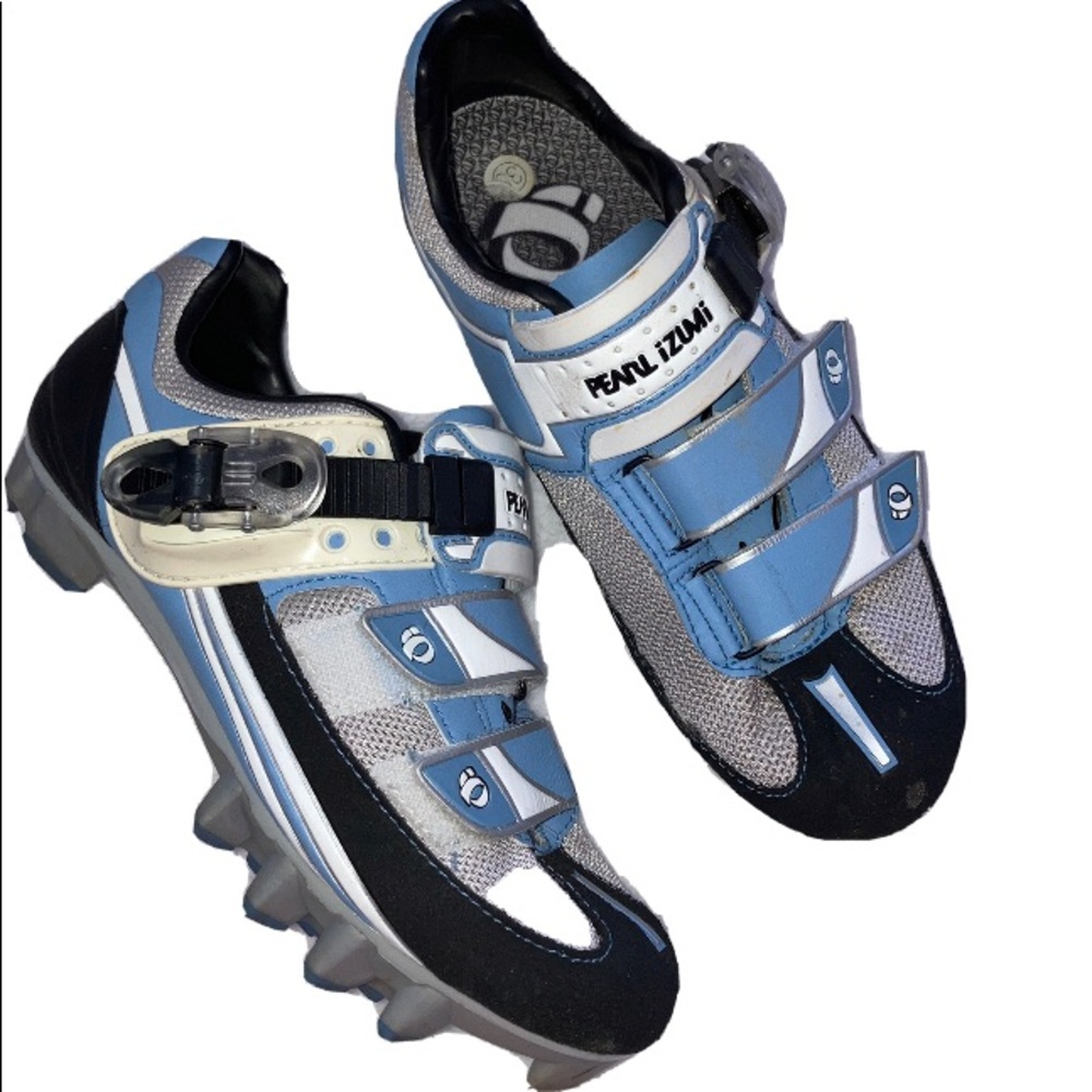 PEARL IZUMI Attack Women’s blue and white spin cycling cycle shoe size 7.5